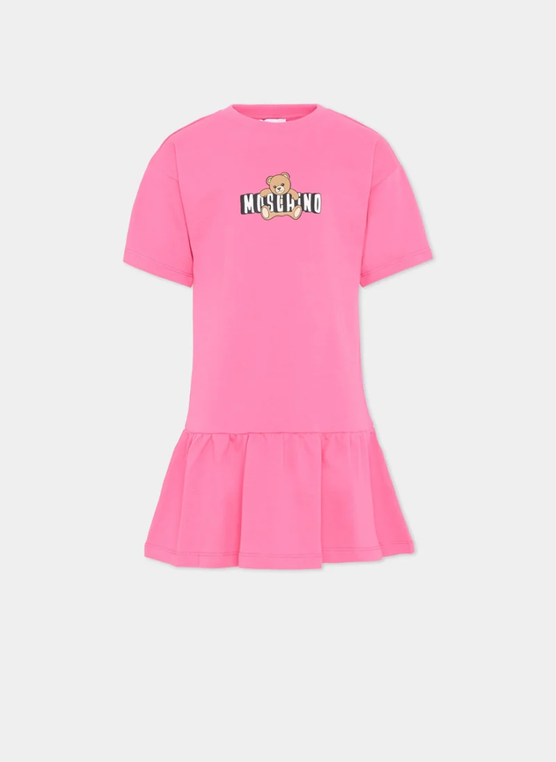 Рокля с принт `Teddy` Moschino Kids