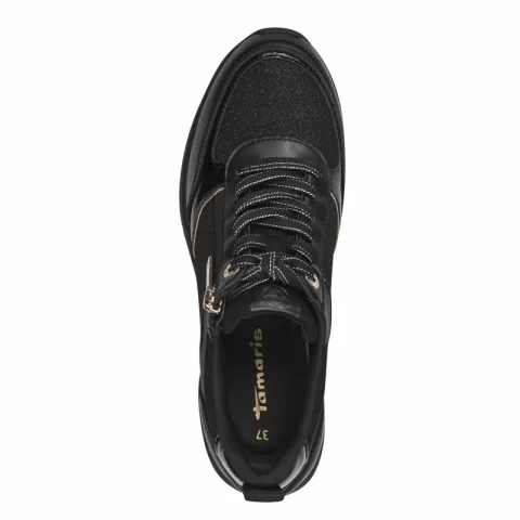 Дамски Сникърс TAMARIS – 1-23721-42-048 BLACK/GOLD — снимка 5