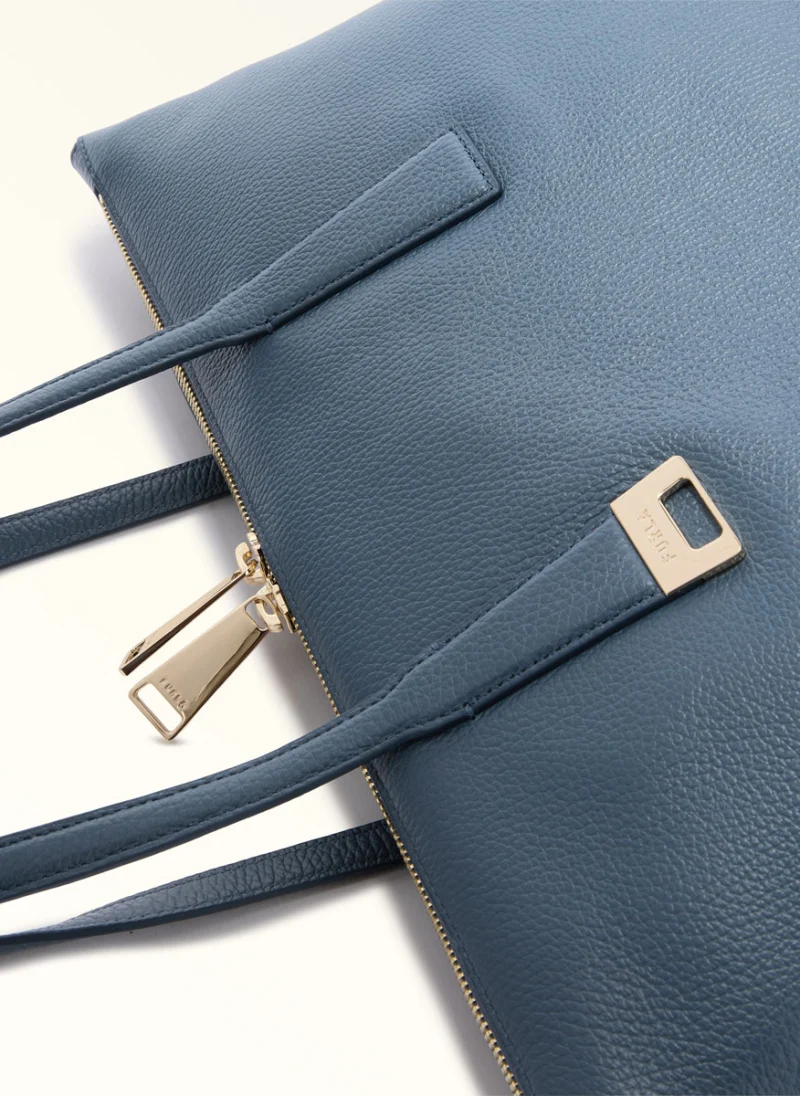 Кожена 'Tote' чанта Furla Olivia Grigio Blu M — снимка 3