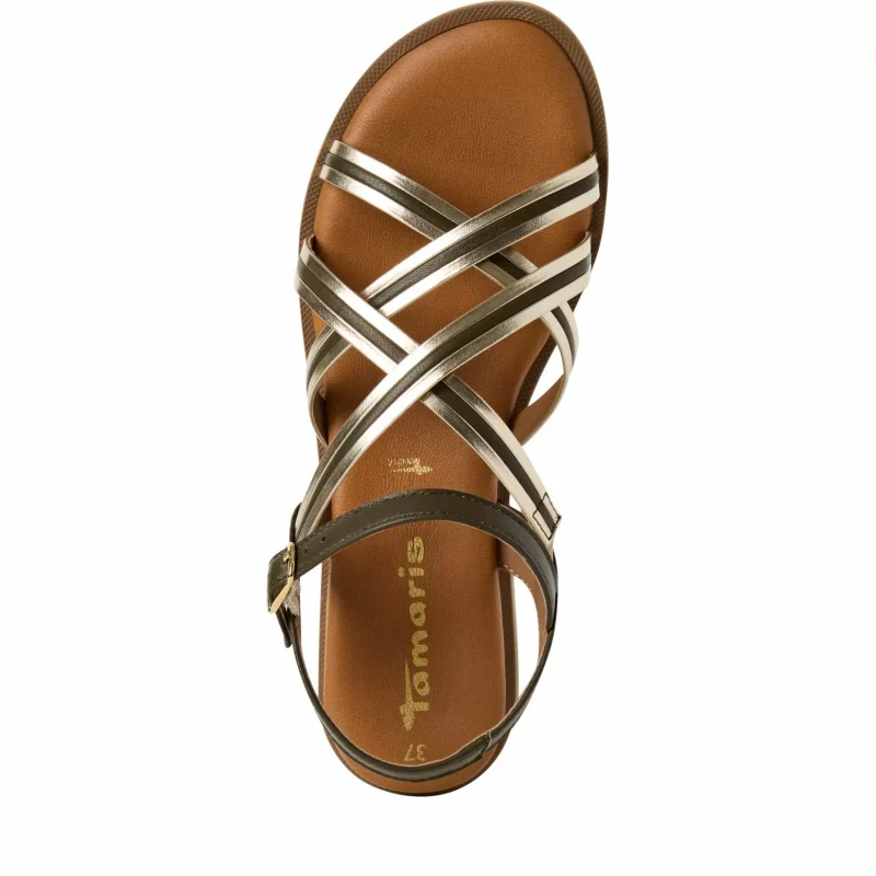 Дамски Равни Сандали TAMARIS – 1-28108-44-761 OLIVE COMB — снимка 5