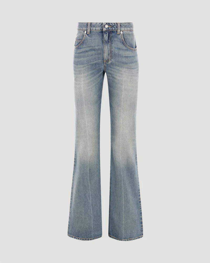 Slightly Flared Jeans in Light Blue