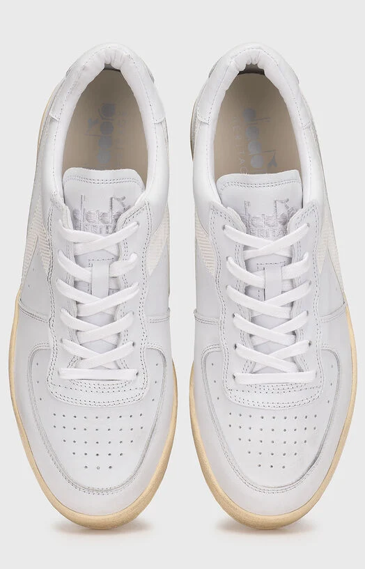 Бели спортни обувки MI BASKET LOW с екрю подметка — снимка 6