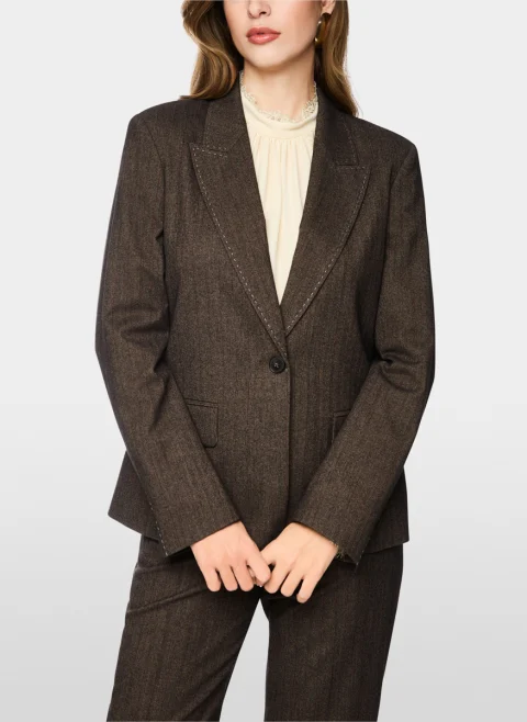 Сако с контрастни шевове Marc Cain Collections — снимка 4