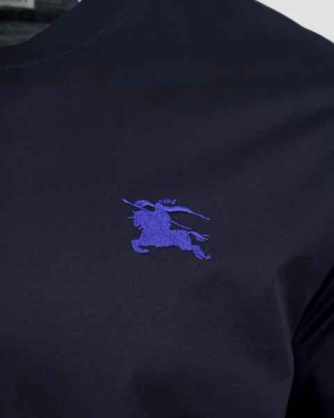 Cotton T-Shirt in Navy — снимка 3