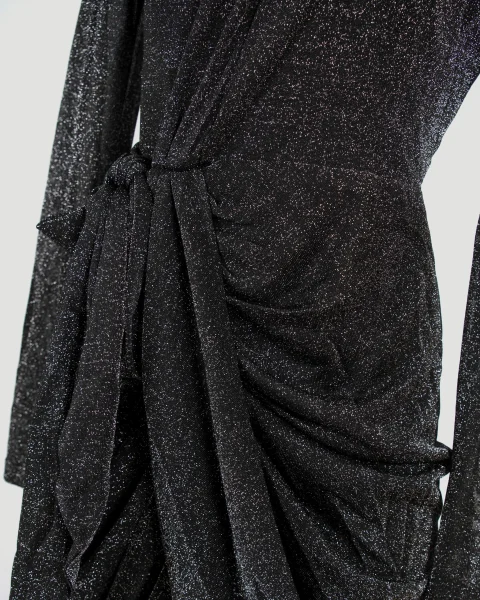 Cleora Lamé Wrap Dress — снимка 4