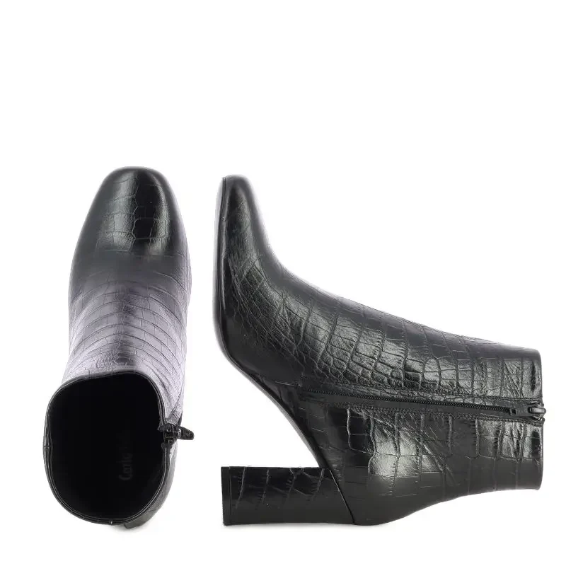 Дамски Боти На Ток CARLO FABIANI – 343107- black croco — снимка 5