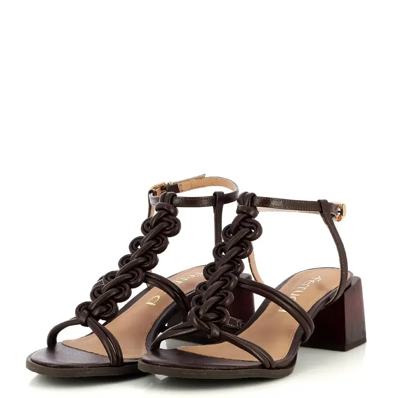 Дамски Сандали На Ток FERRUCCI – 2528301 SLIM CAFE — снимка 3