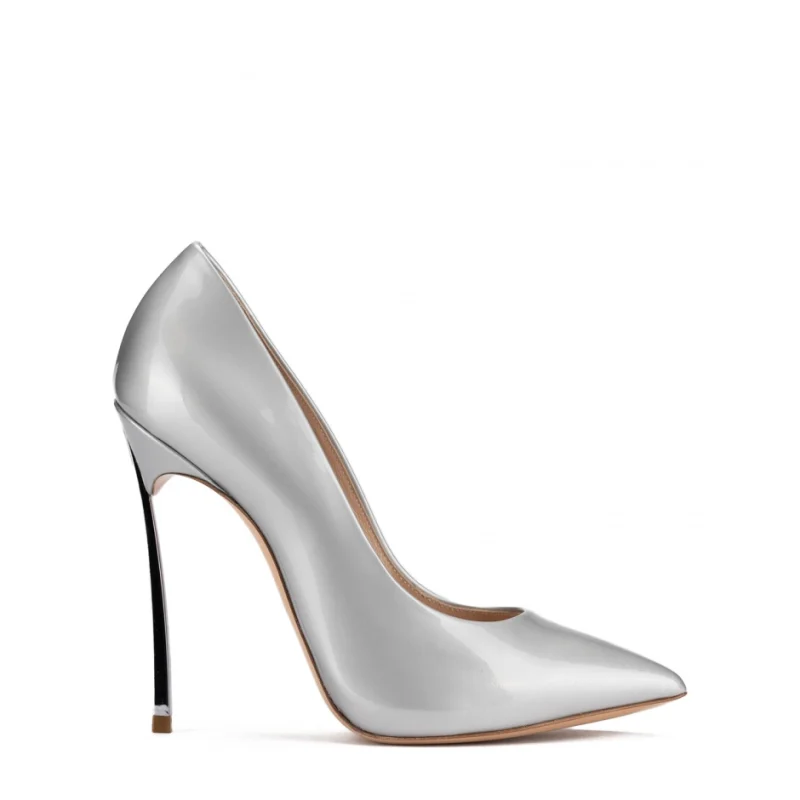 Дамски сиви обувки с ток "Blade" Casadei