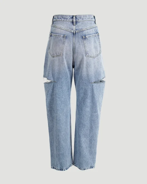 Light Blue Jeans with Cut-Outs — снимка 2