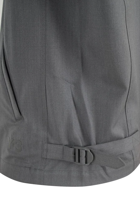 Wool Tailored Blouson Jacket in Grey — снимка 3