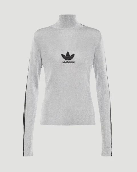 Balenciaga x adidas Athletic Mock Neck in Silver