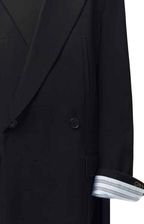 Wool Coat in Dark Navy — снимка 2