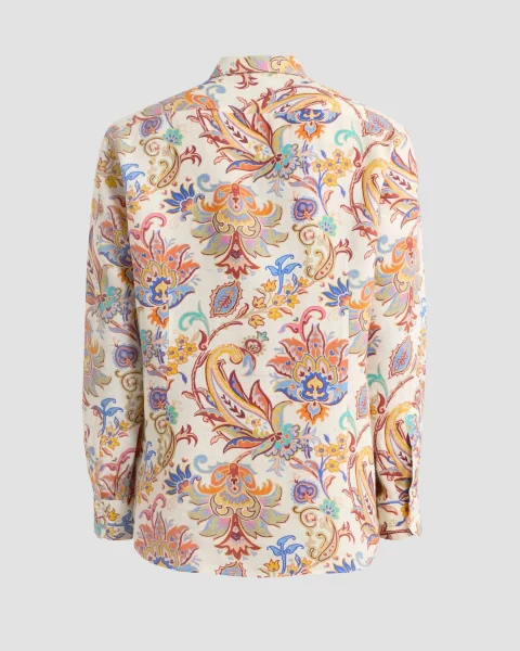 Printed Linen Shirt — снимка 3