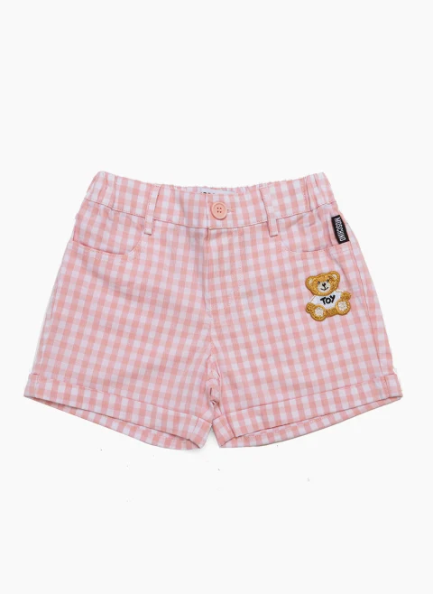 Къс панталон с бродерия Moschino Kids