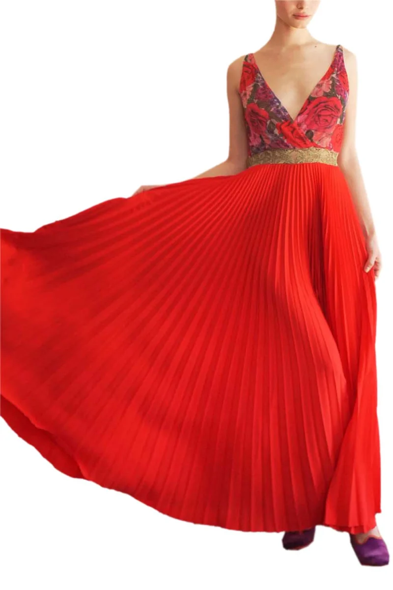 Рокля Cardinal red floral