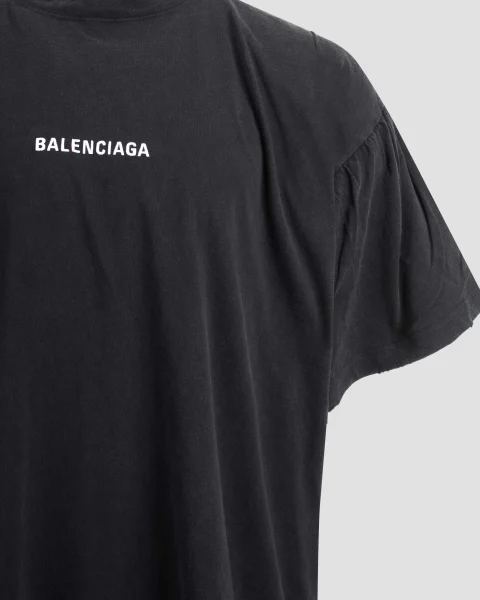 Balenciaga Back Double T-Shirt in Washed Black — снимка 2