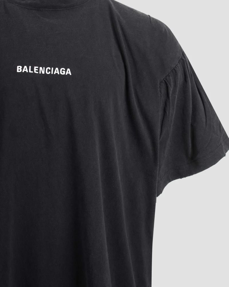 Balenciaga Back Double T-Shirt in Washed Black — снимка 2