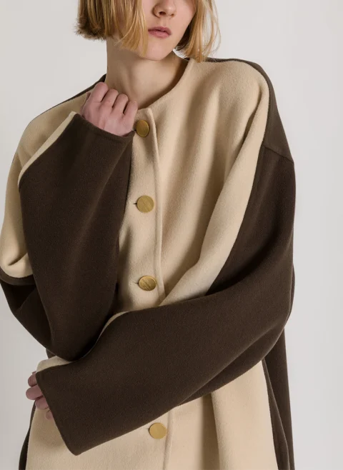 Палто 'Bicolor' от вълна Alberta Ferretti — снимка 3