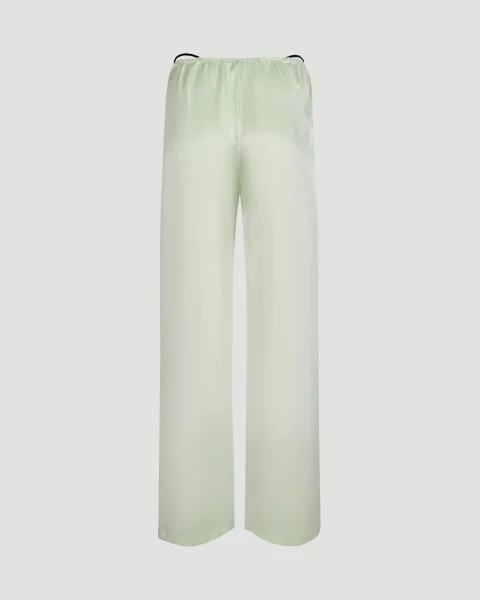 Crystal Thong Pant in Green Silk Charmeuse — снимка 2