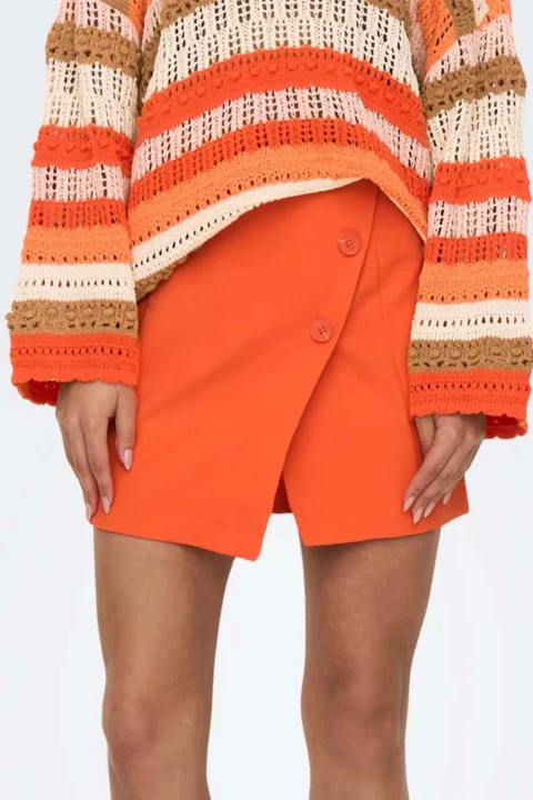 Пола Onlberry Hw Short Skirt Tlr 15283756 17-1462 TCX flame — снимка 2