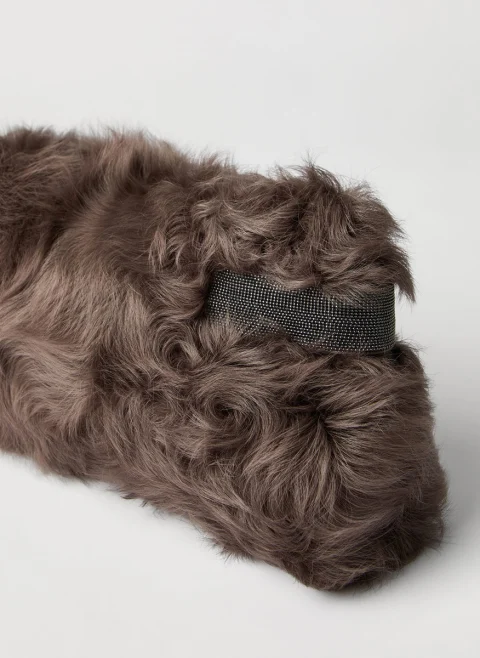 Чанта-клъч 'Wavy shearling' Brunello Cucinelli — снимка 3