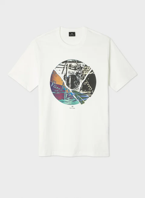 Тишърт с принт 'Broken Record' PS Paul Smith — снимка 4
