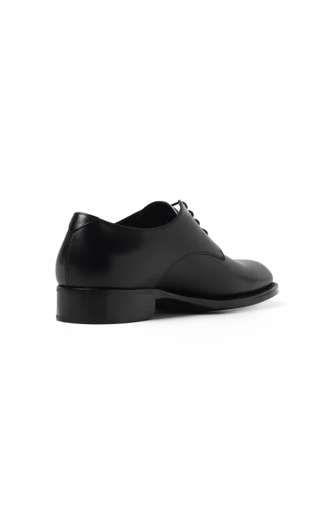 Adrien Leather Derby Loafers in Black — снимка 3