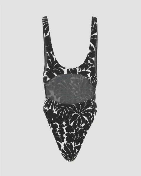 Scoop-Neck Bodysuit in Palm Jersey — снимка 2