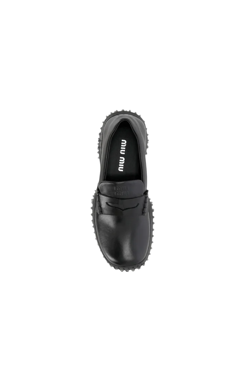 Logo Leather Loafers in Black — снимка 2