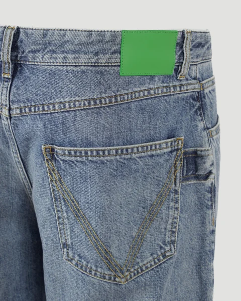 Straight Leg Jeans in Washed Blue Denim — снимка 3
