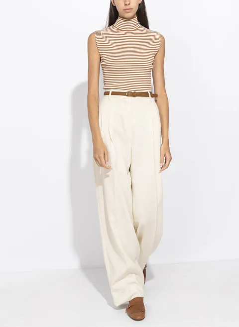 Панталон с контрастен колан Max Mara Studio Mstadunco — снимка 2
