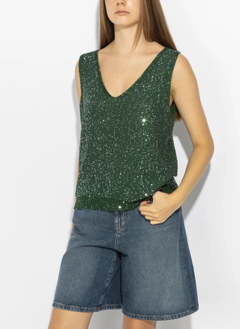 Топ с пайети Weekend Max Mara Wkdmilord — снимка 2