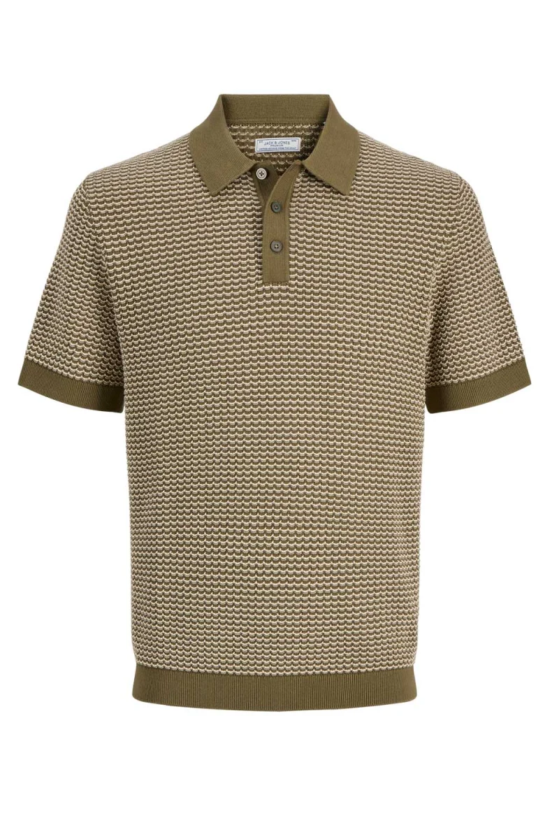 Polo Jprblukingsley Knit Ss 12291058 18-0625 TCX martini olive