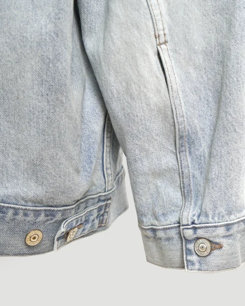 Oversized Sticker Stripe Denim Jacket — снимка 5