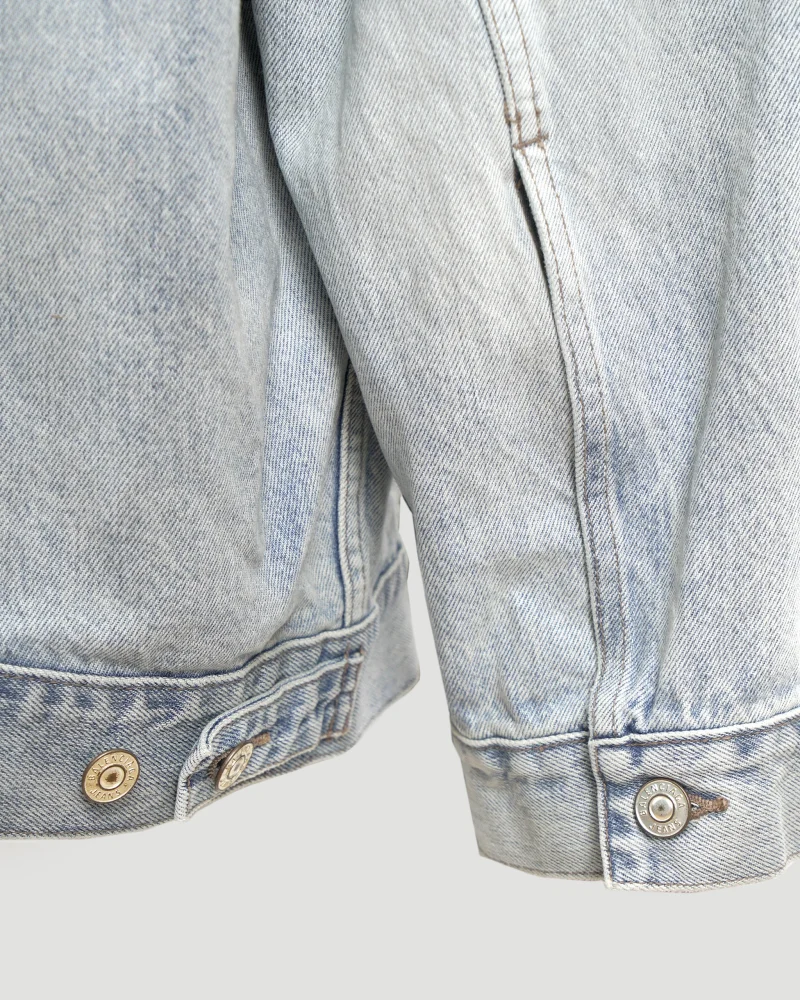 Oversized Sticker Stripe Denim Jacket — снимка 5