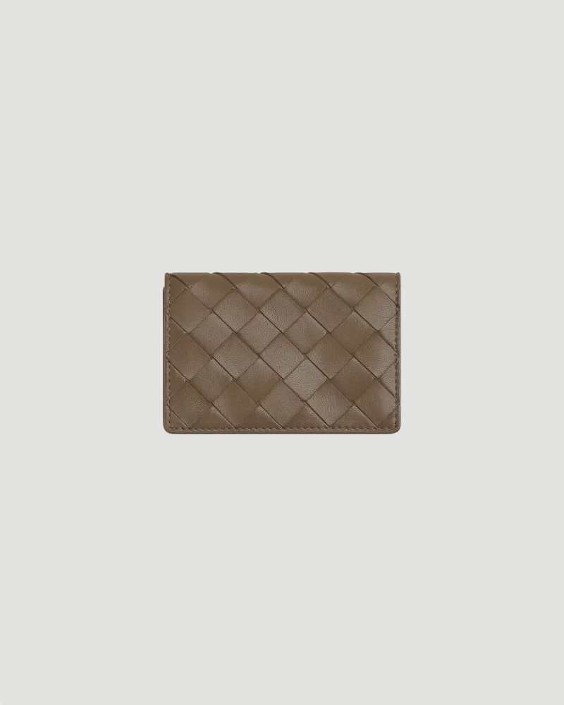 Intrecciato Business Card Case in Pinecone