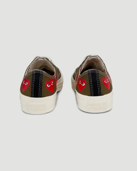 Converse x Comme des Garçons Play Low Top Sneakers in Khaki — снимка 2