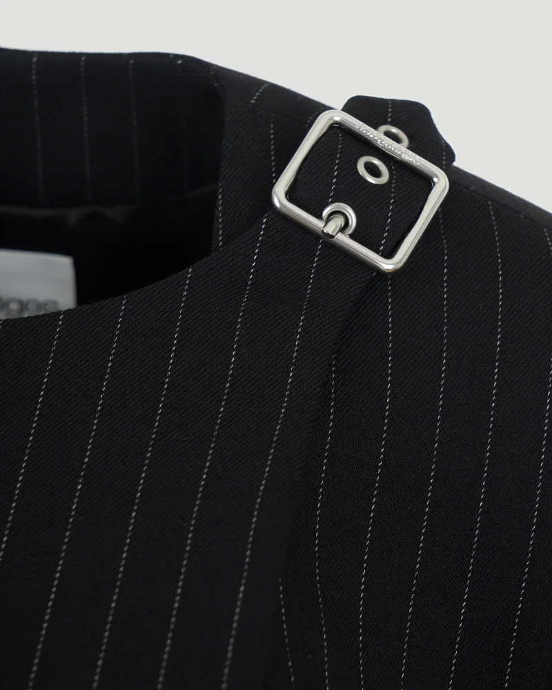 Pinstripe-Pattern Cropped Jacket — снимка 3