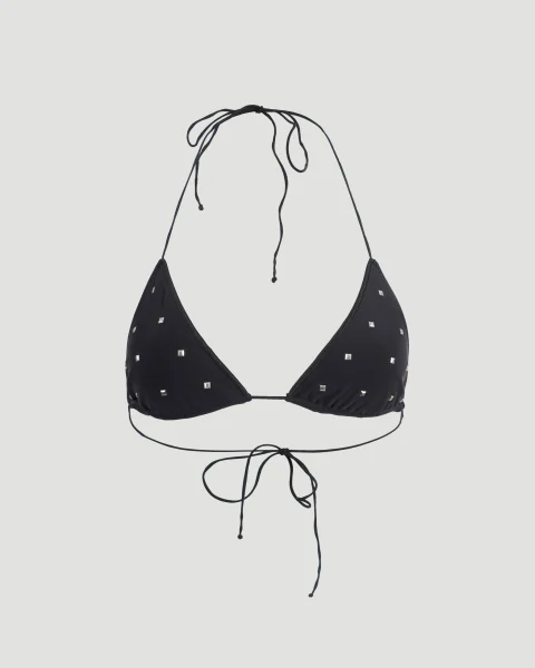 Stud-Embellished Bikini Set in Black — снимка 3
