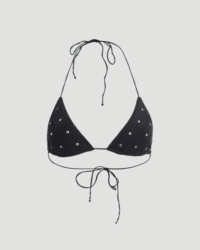 Stud-Embellished Bikini Set in Black — снимка 3