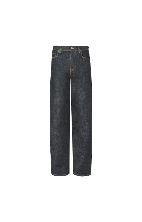 Slim-Fit Cotton Denim Jeans in Navy Blue