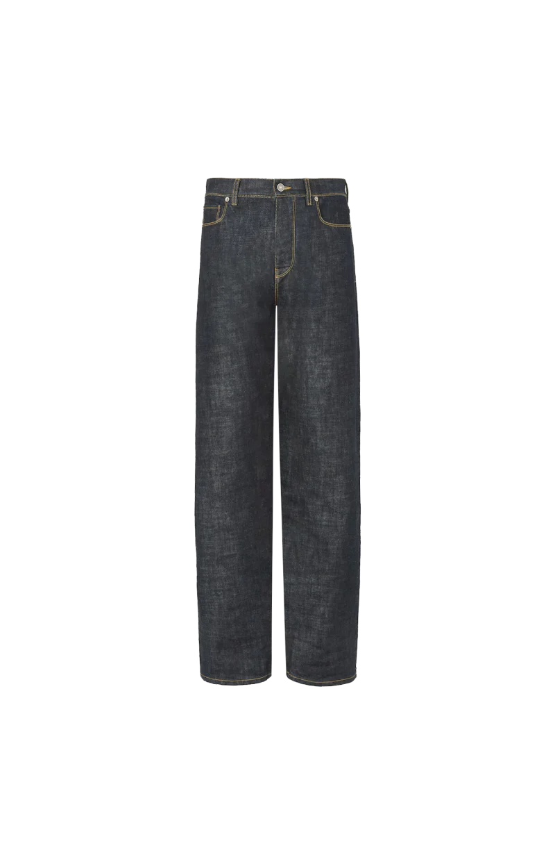 Slim-Fit Cotton Denim Jeans in Navy Blue