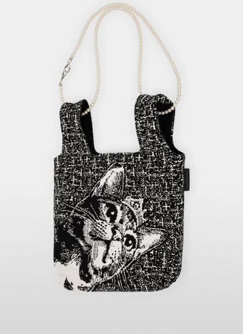 Двулицева чанта от плетиво с 'cat' мотив Marc Cain Sports — снимка 2
