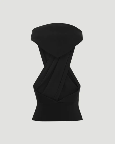Black Cropped Hooded Top — снимка 5