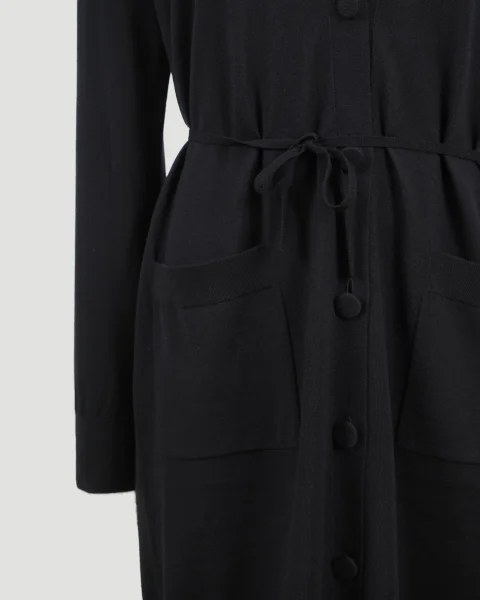 Merino Wool Cardigan in Black — снимка 2