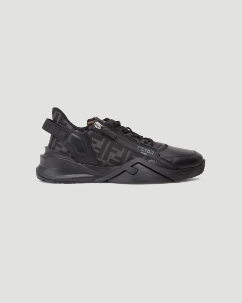 Fendi Flow Black Leather Low-Tops