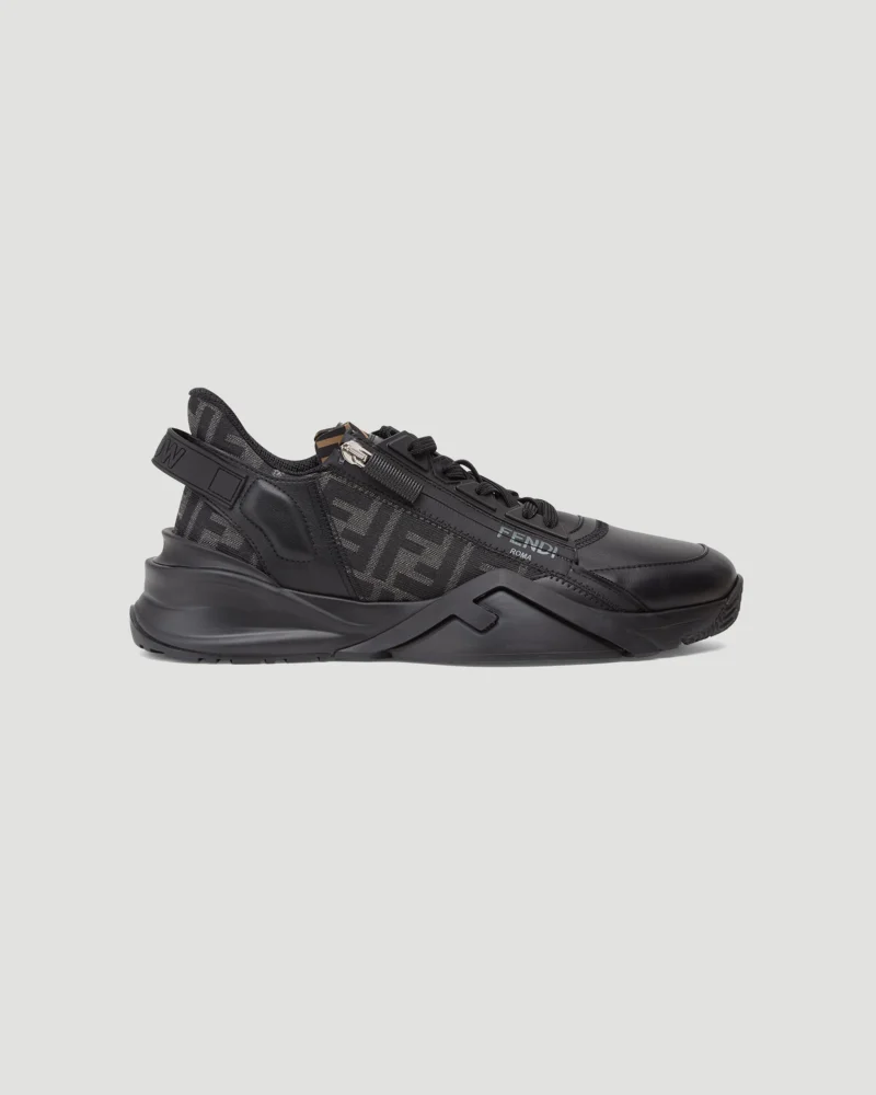 Fendi Flow Black Leather Low-Tops