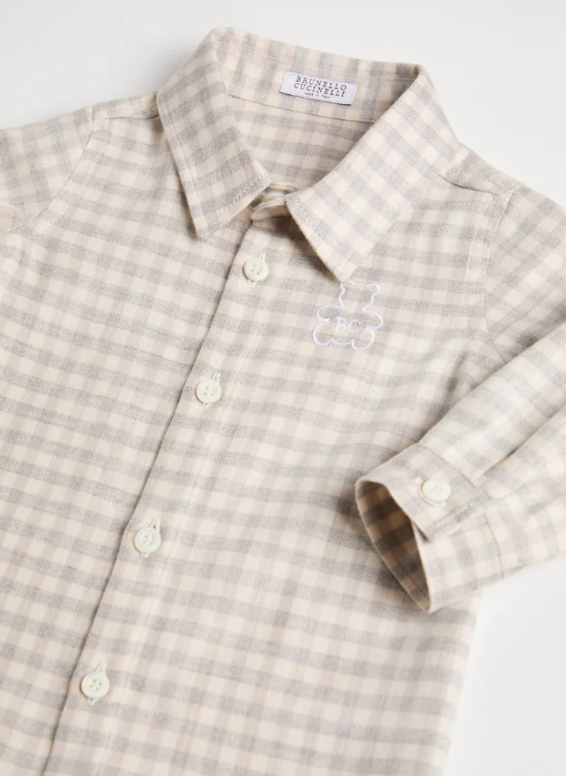 Риза с бродерия Brunello Cucinelli Kids 9-18M — снимка 3