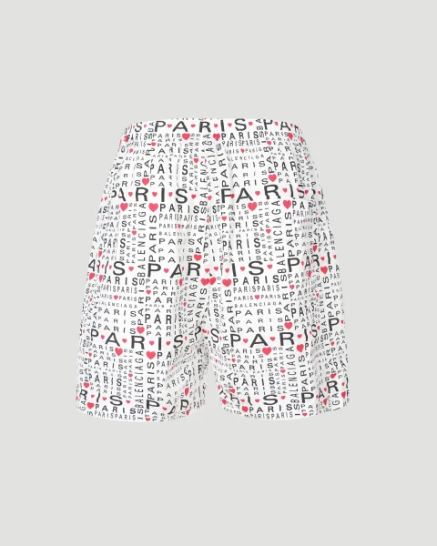 All-Over Lettering Logo Shorts in White — снимка 2