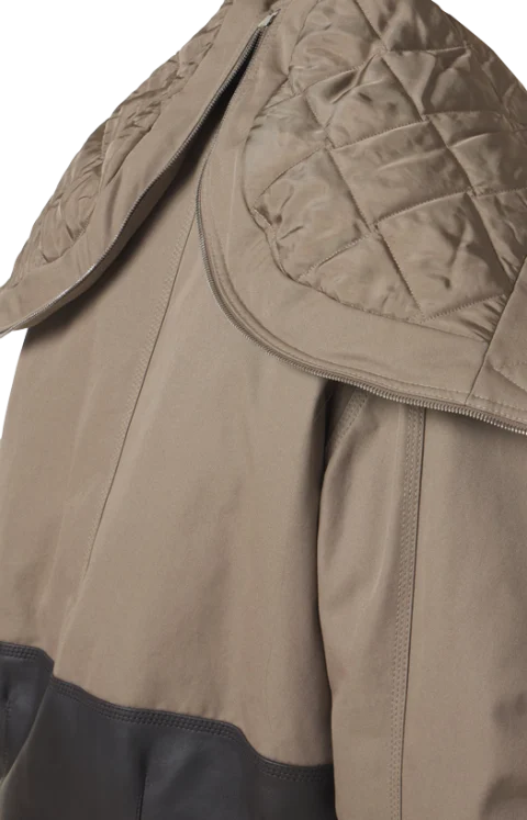 Leather-Trimmed Cotton Canvas Jacket — снимка 2